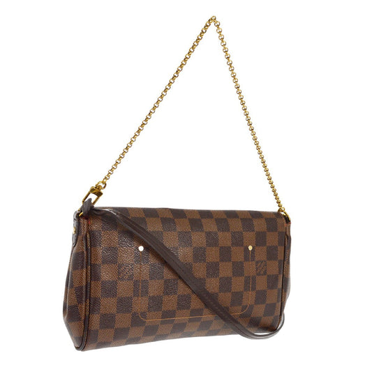 Louis Vuitton Favorite Handbag Damier, BROWN, CANVAS, Shoulder bag