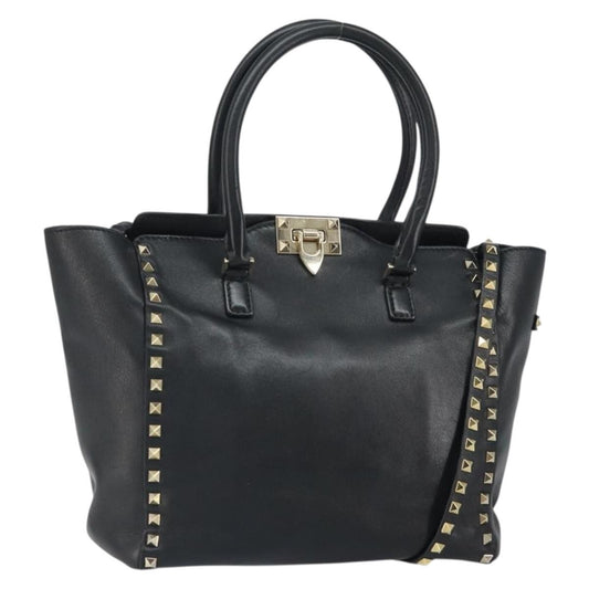 Valentino Garavani Rockstud Tote Soft Leather, BLACK, LEATHER, Tote bag