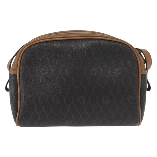 Christian Dior Vintage Honeycomb Shoulder Bag Canvas and Leather, BLACK, CANVAS, Shoulder bag