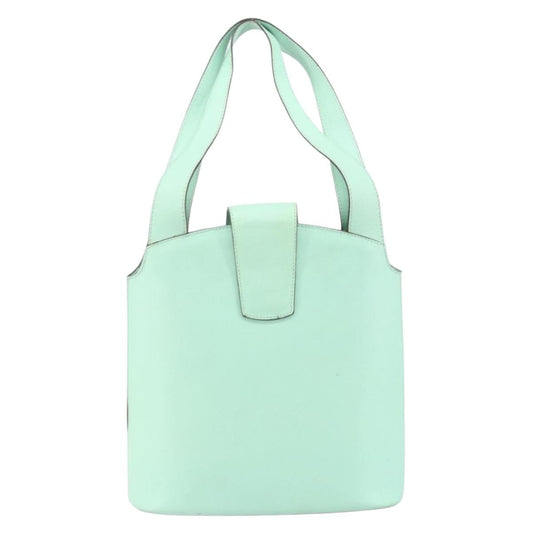 Celine Circle Logo Handbag Leather, GREEN, LEATHER, Handbag