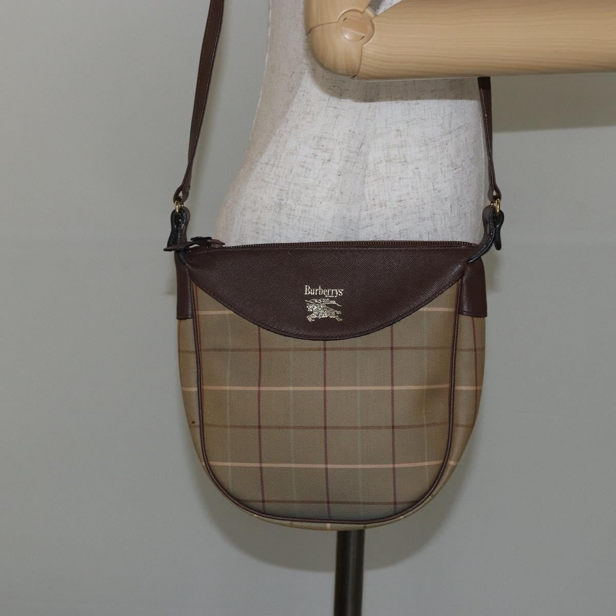 Burberry Nova Check Tote Nylon and Leather, BEIGE, CANVAS, Shoulder bag