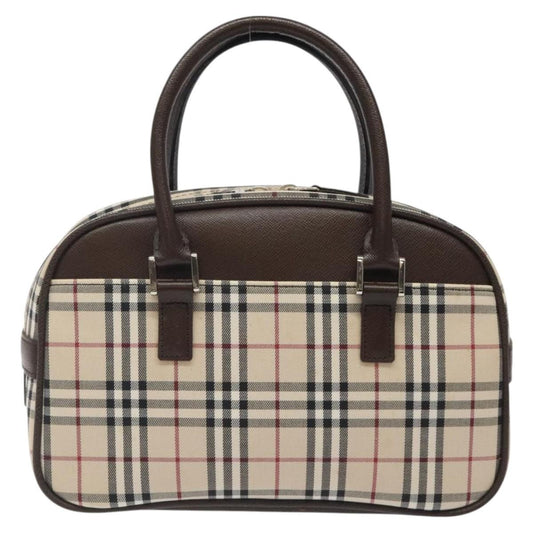 Burberry Nova Check Bowling Bag Canvas, BEIGE, CANVAS, Travel bag