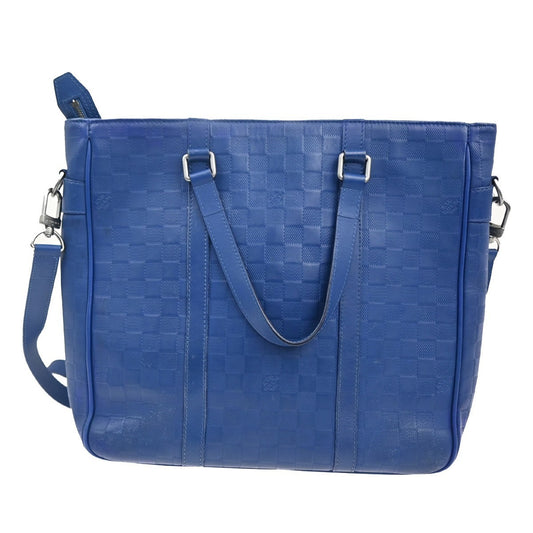 Louis Vuitton Tadao Handbag Damier Infini Leather, BLUE, LEATHER, Tote bag