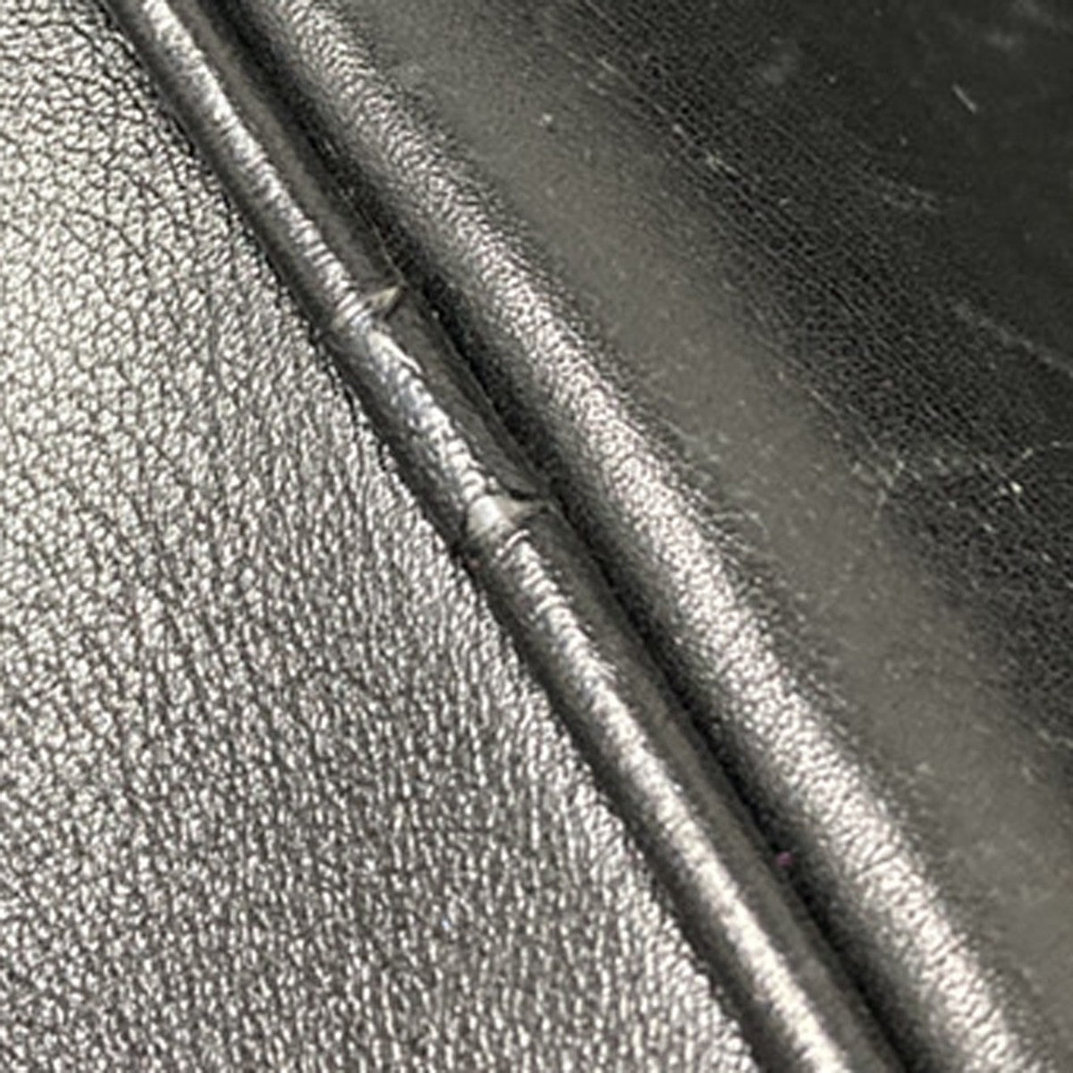 Chanel Vintage Cosmetic Case Leather, BLACK, LEATHER, Handbag