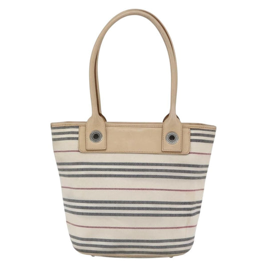 Burberry Nova Check Tote Canvas and Leather, WHITE, CANVAS, Tote bag