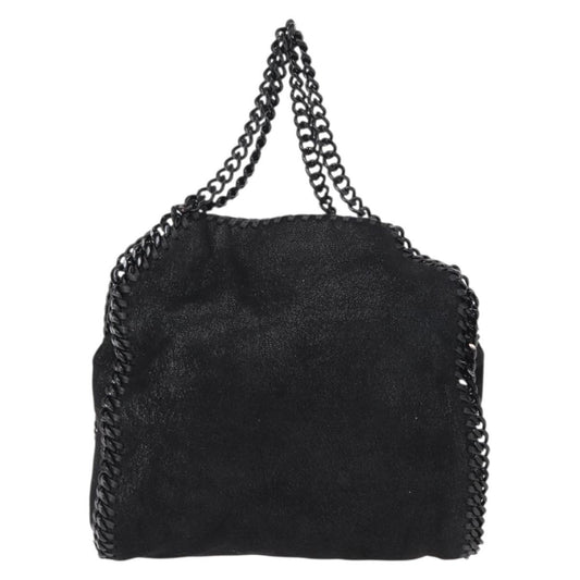 Stella McCartney Falabella Fold Over Bag Shaggy Deer, BLACK, POLYESTER, Shoulder bag
