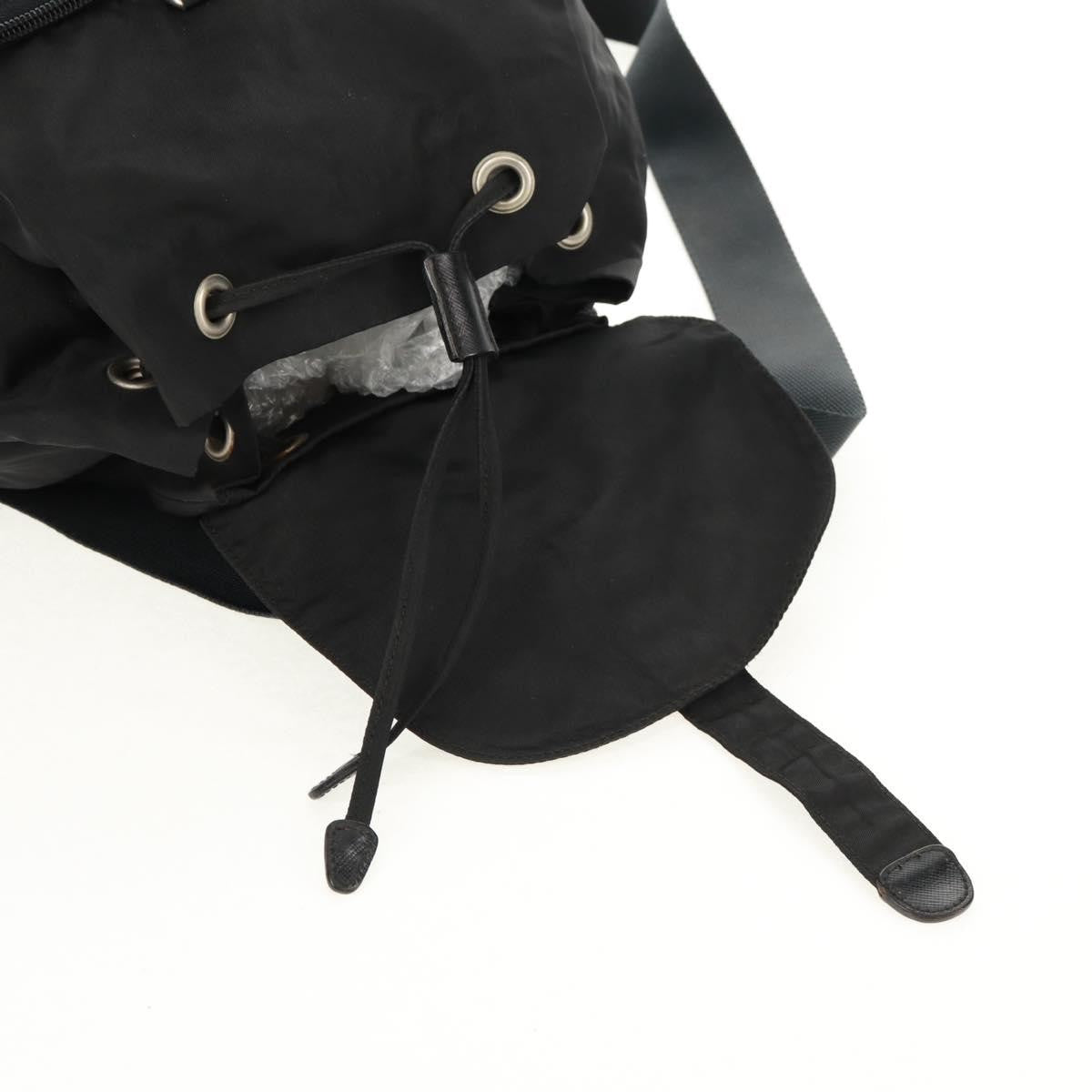 Prada Front Pocket Buckle Backpack Nylon, BLACK, NYLON, Backpack