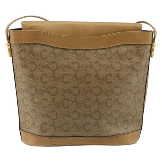 Celine C Sulky Shoulder bag Canvas and Leather, BEIGE, CANVAS, Shoulder bag