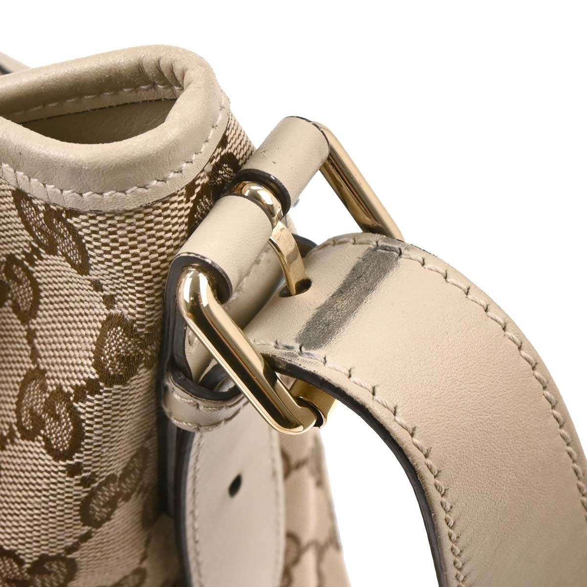 Gucci Front Zip Shoulder Bag GG Canvas, BEIGE, CANVAS, Shoulder bag