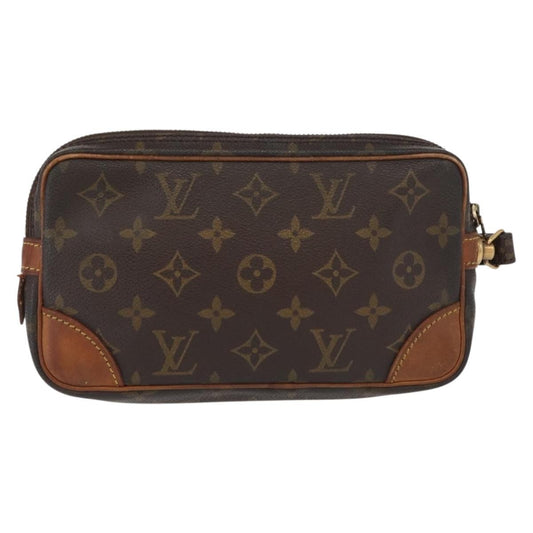 Louis Vuitton Marly Dragonne Clutch Monogram Canvas, BROWN, CANVAS, Clutche & pouche