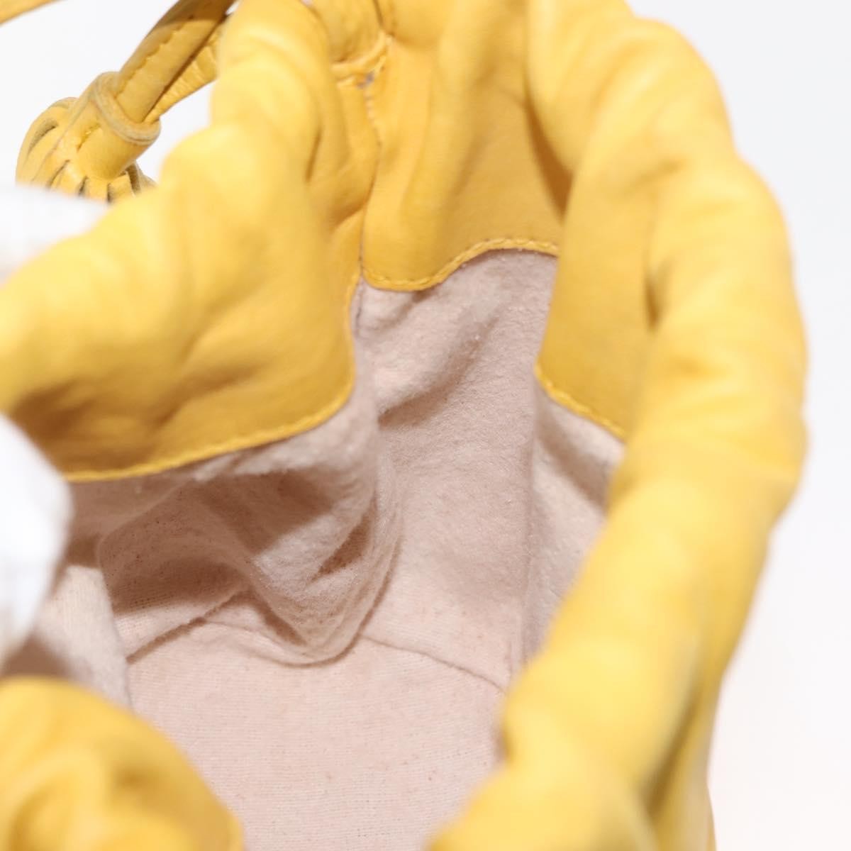 Bottega Veneta Drawstring Bucket Bag Leather and Intrecciato Nappa, YELLOW, LEATHER, Shoulder bag