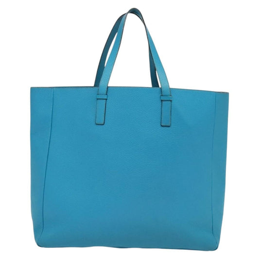 Burberry Tote Leather, BLUE, LEATHER, Tote bag