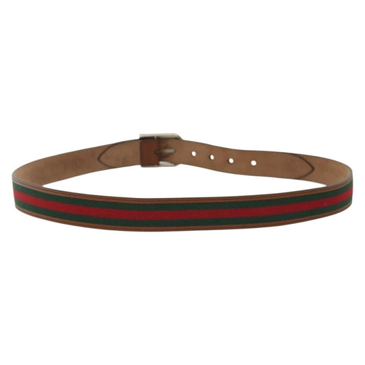 Gucci Sherry Line Belt Leather, BROWN, LEATHER, Belts