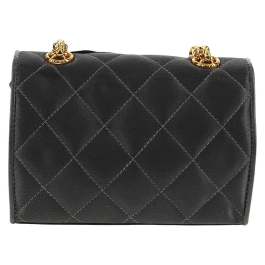 Chanel Vintage Camellia Flap Bag Satin, GRAY, SATIN, Clutche & pouche