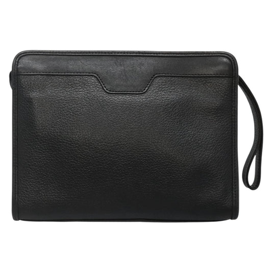 Burberry Zip Clutch Leather, BLACK, LEATHER, Clutche & pouche