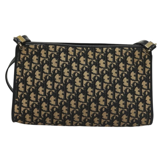 Christian Dior Vintage Trotter Shoulder Bag Canvas, NAVY, CANVAS, Shoulder bag
