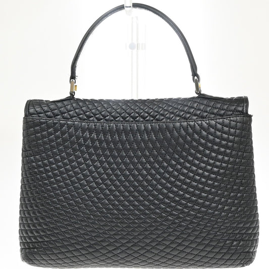 Bally Vintage Handbag Quilted Leather, BLACK, LEATHER, Handbag