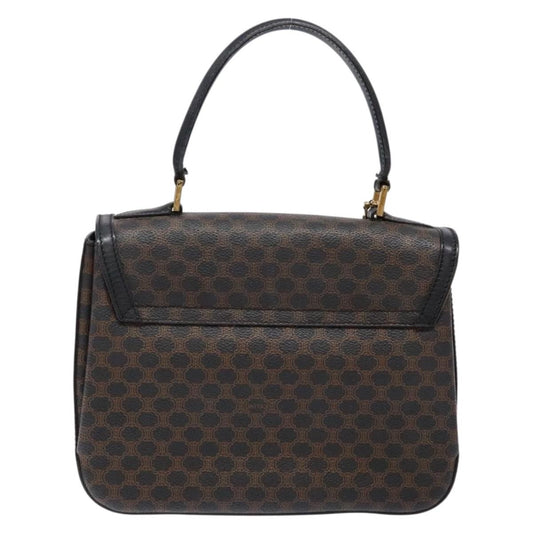 Celine Vintage Convertible Top Handle Bag Macadam Coated Canvas, BLACK, CANVAS, Handbag