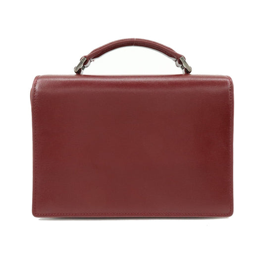Saint Laurent Bellechasse Satchel Leather, Red, Leather, Handbag