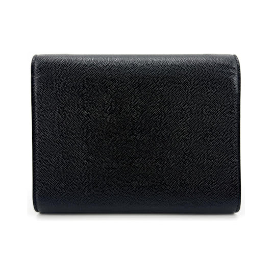 Saint Laurent Cassandra Chain Leather, Black, Leather, Shoulder Bag