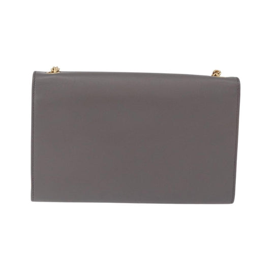 Saint Laurent Classic Monogram Tassel Leather, Gray, Leather, Shoulder Bag
