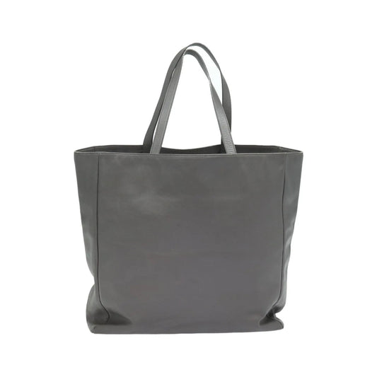 Saint Laurent Reversible North South Shopper Tote Leather, Gray, Leather, Tote Bag