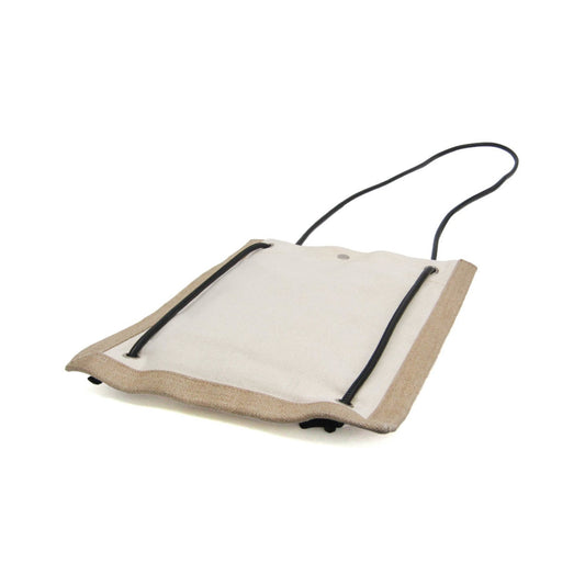 Saint Laurent Universite Flat Canvas, Beige, Canvas, Crossbody Bag