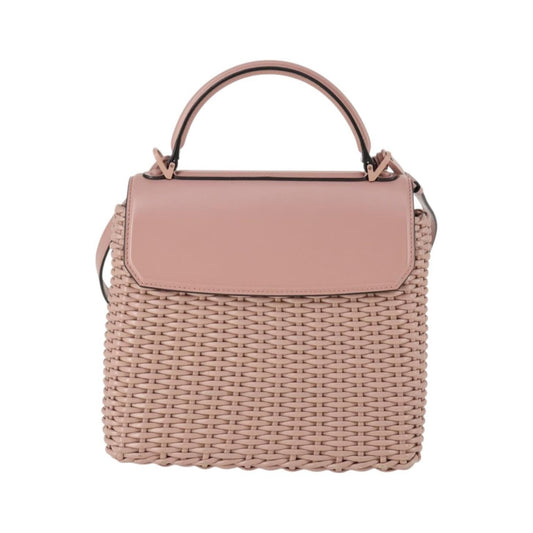 Salvatore Ferragamo Boxyz Top Handle Woven Leather, Pink, Leather, Handbag