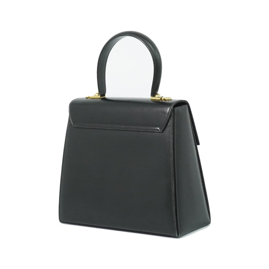 Salvatore Ferragamo Convertible Top Handle Leather, Black, Leather, Handbag