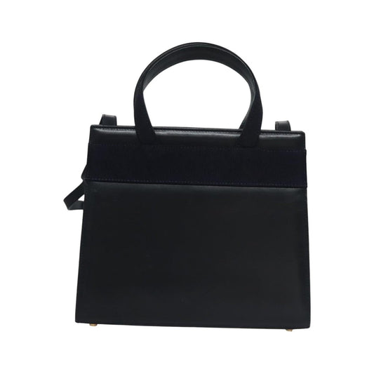 Salvatore Ferragamo Convertible Vara Bow Tote Leather, Navy, Leather, Handbag