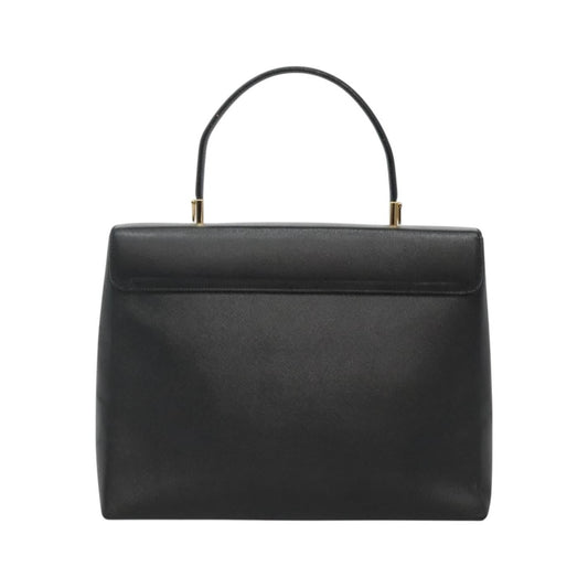 Salvatore Ferragamo Gancini Convertible Top Handle Leather, Black, Leather, Handbag