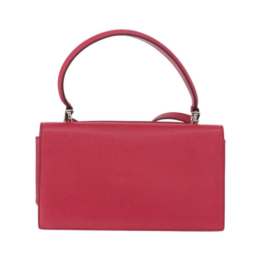Salvatore Ferragamo Gancini Convertible Top Handle Saffiano Leather, Pink, Leather, Handbag