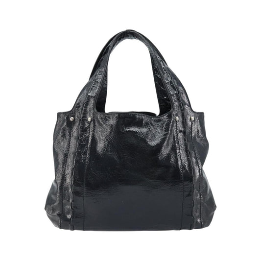 Salvatore Ferragamo Gancini Handle Tote Leather, Black, Leather, Handbag