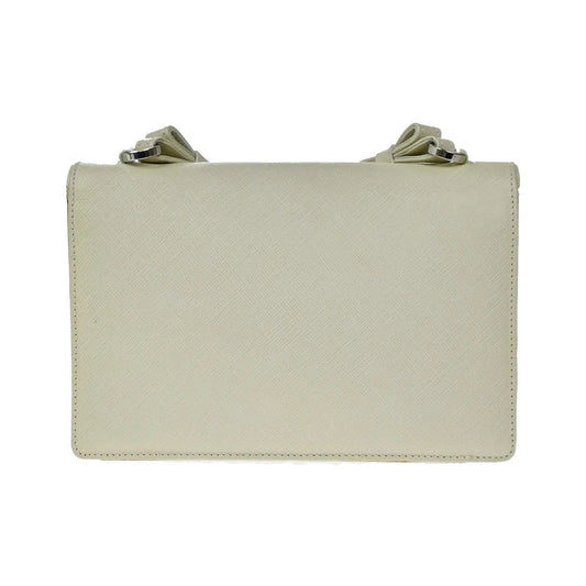 Salvatore Ferragamo Gancini Leather, White, Leather, Shoulder Bag