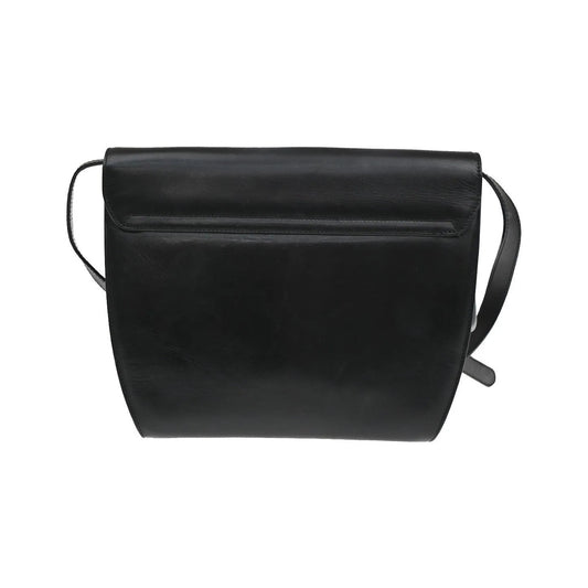 Salvatore Ferragamo Gancini Leather, Black, Leather, Shoulder Bag