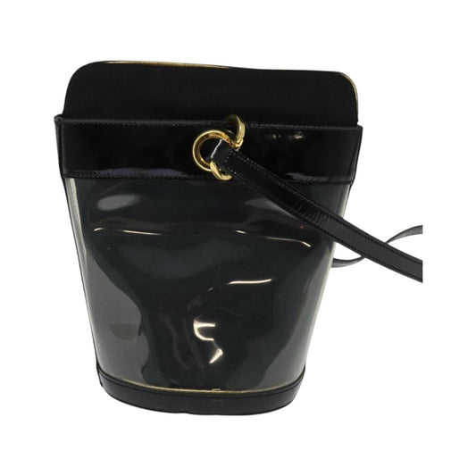 Salvatore Ferragamo Gancini Leather, Black, Leather, Shoulder Bag