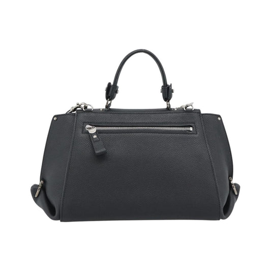 Salvatore Ferragamo Sofia Satchel Grainy Leather, Black, Leather, Handbag