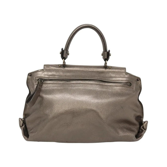 Salvatore Ferragamo Sofia Satchel Leather, Gold, Leather, Handbag