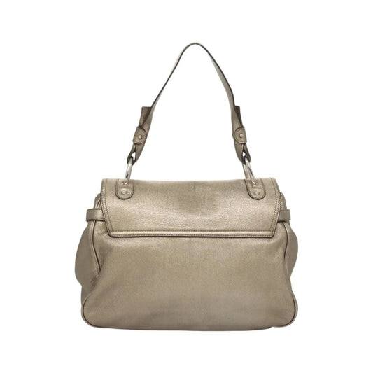 Salvatore Ferragamo Sofia Satchel Leather, Gold, Leather, Shoulder Bag