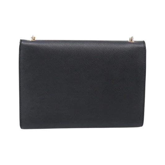 Salvatore Ferragamo Vala Chain Leather, Black, Leather, Shoulder Bag
