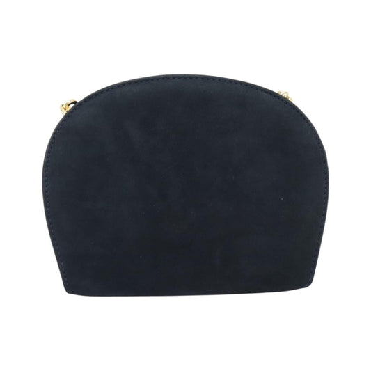 Salvatore Ferragamo Vintage Gancini Chain Suede, Black, Suede, Shoulder Bag