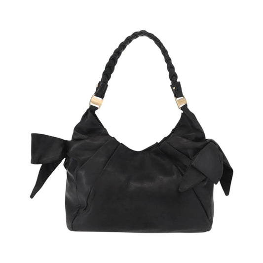 Salvatore Ferragamo Vintage Leather, Black, Leather, Tote Bag