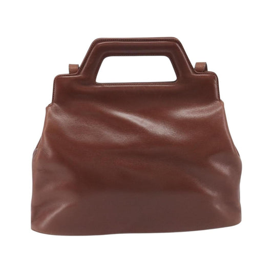 Salvatore Ferragamo Wanda Leather, Brown, Leather, Handbag