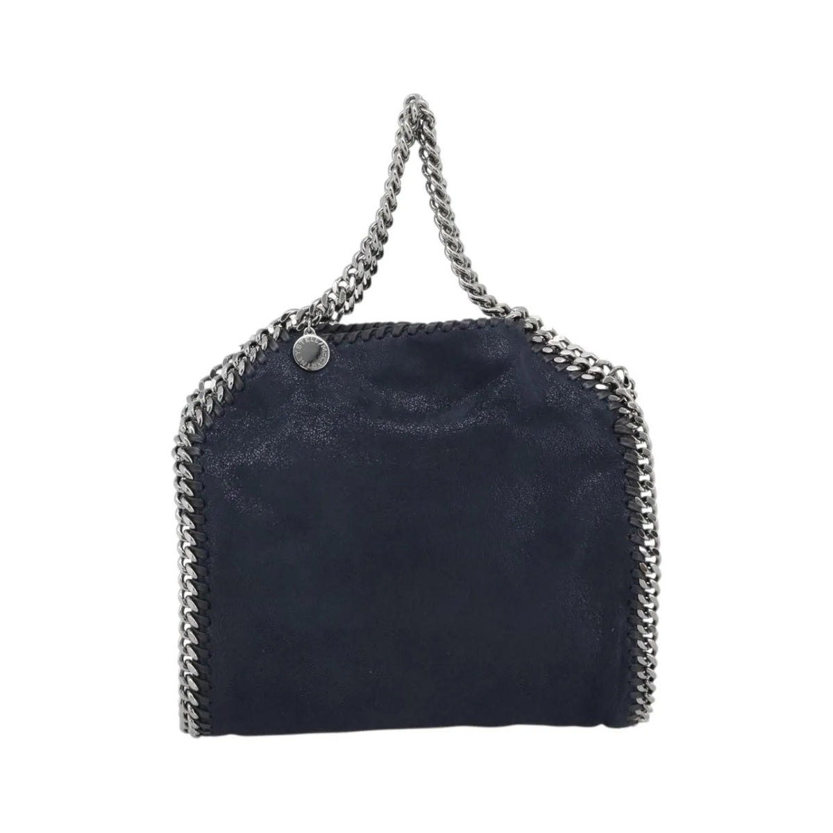 Stella McCartney Falabella Fold Over Faux Leather, Navy, Polyester, Shoulder Bag