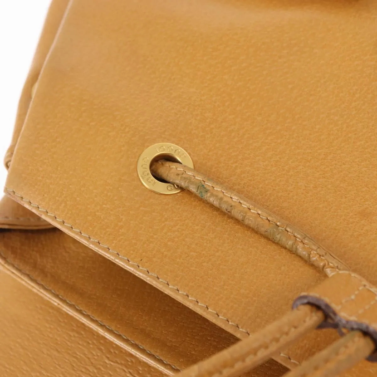 Gucci Vintage Bamboo Leather, Brown, Leather, Backpack