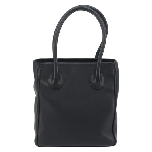 Christian Dior Vintage CD Logo Tote Leather, Black, Leather, Handbag