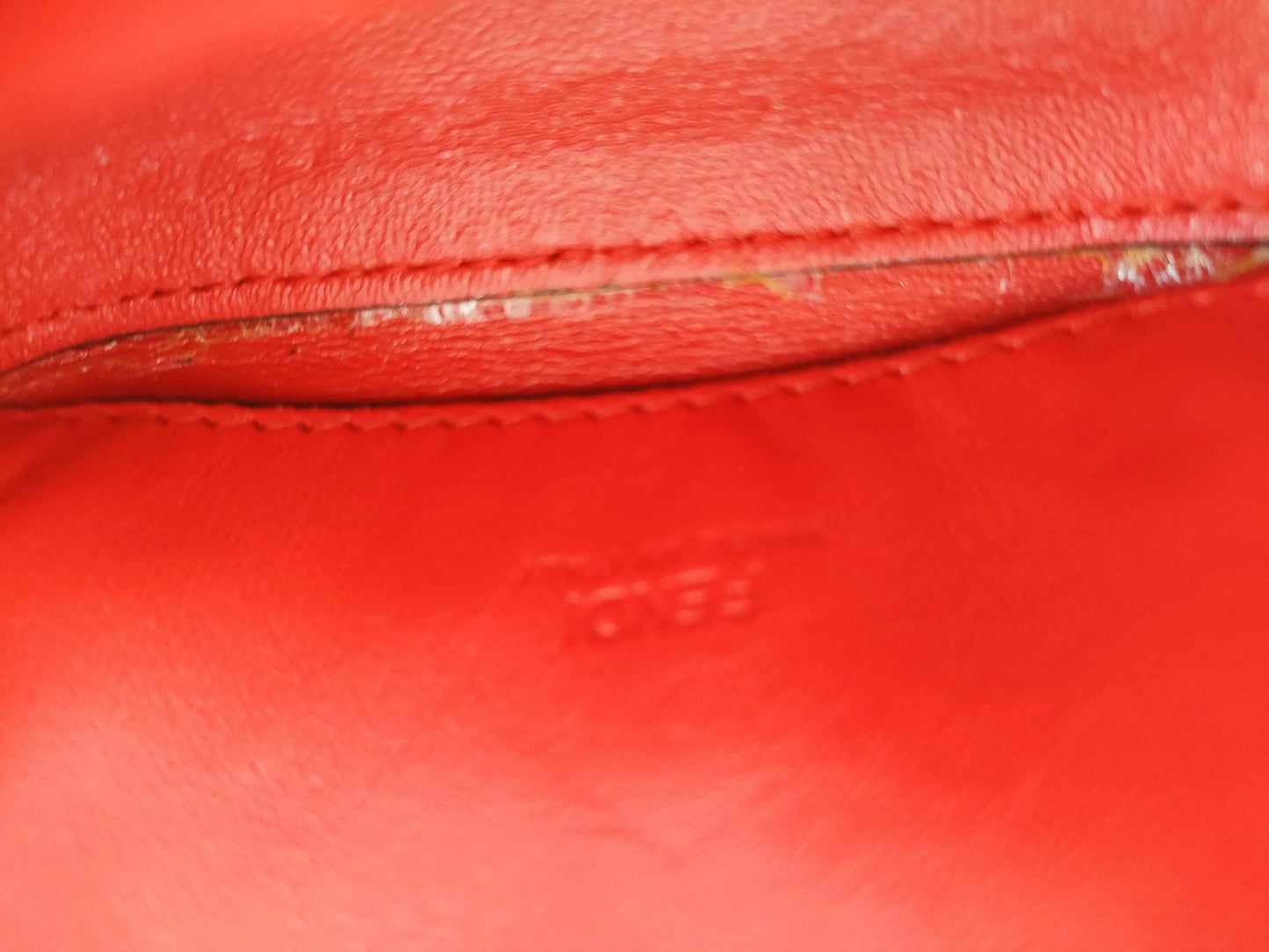 Fendi Baguette Bag Charm Leather, Red, Leather, Clutch