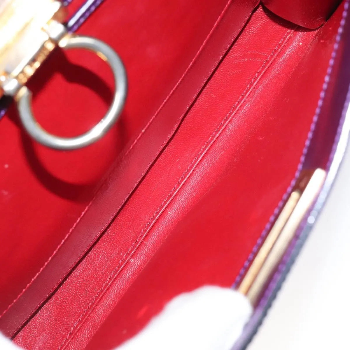 Celine vintage Leather, Purple, Leather, Handbag