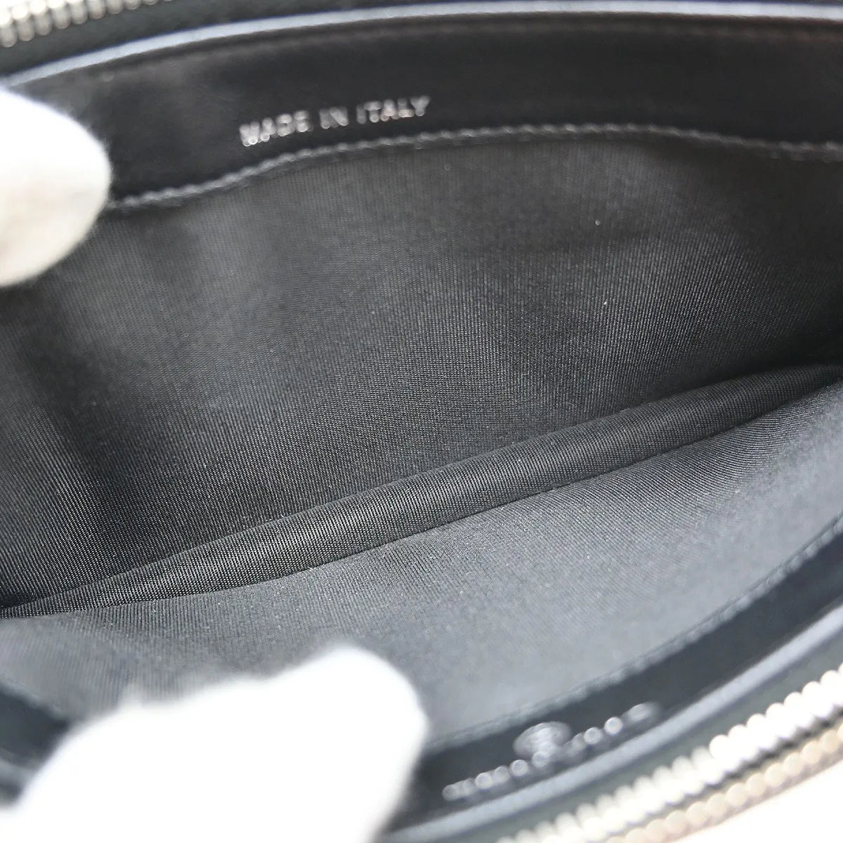 Chanel Diamond CC Double Zip Clutch with Chain Quilted Lambskin, Black, Leather, Shoulder Bag