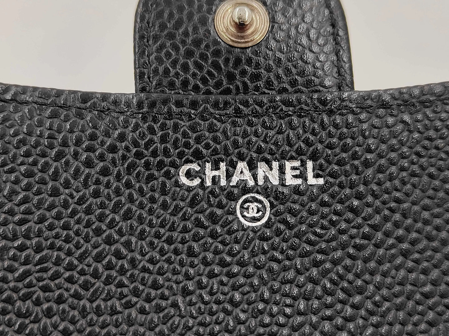 Chanel Classic Flap Card Case Quilted Caviar, Black, Leather, Wallet